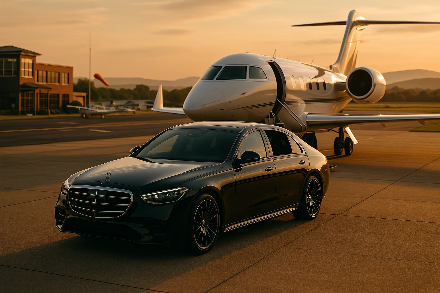 Monarch black car chauffeur service at Leesburg (JYO)