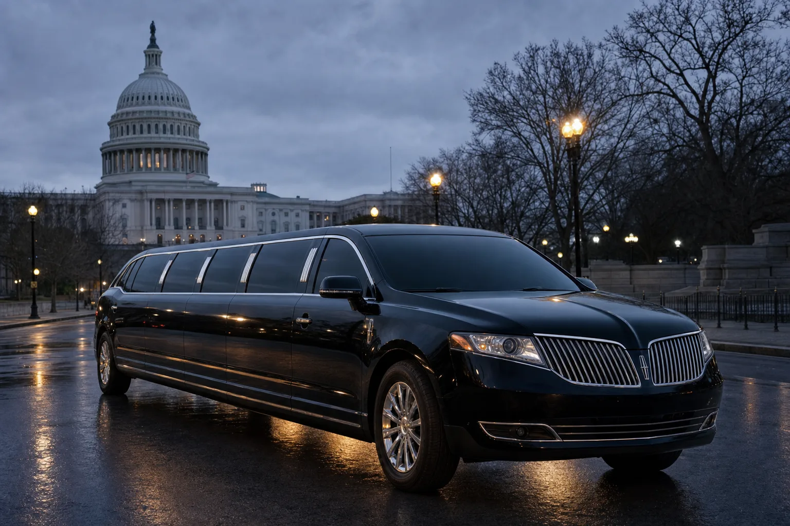 Black Lincoln MKT stretch limousine for weddings and proms in Washington DC