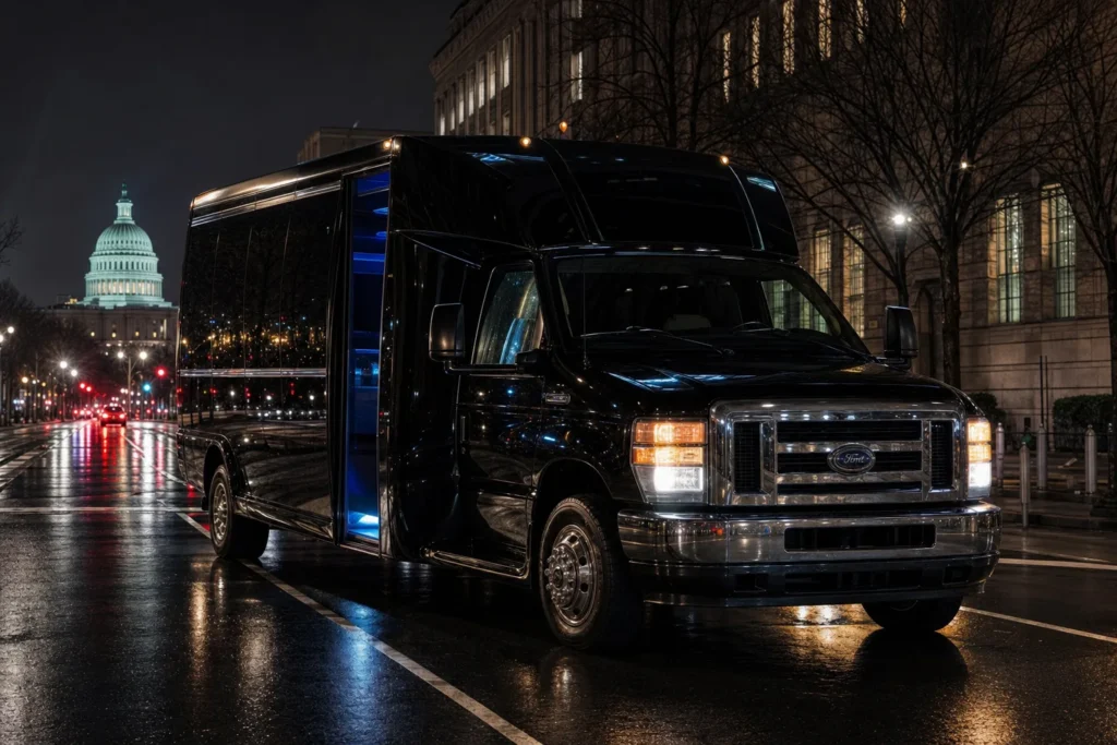 How much does a party bus cost in washington dc, provided by Monarch Bus and Limo in the DMV